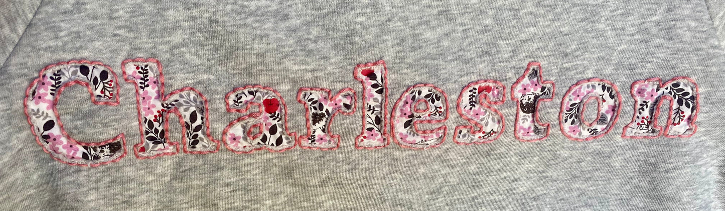 Women’s Embroidered and Applique Charleston SC Crew Neck Sweatshirt