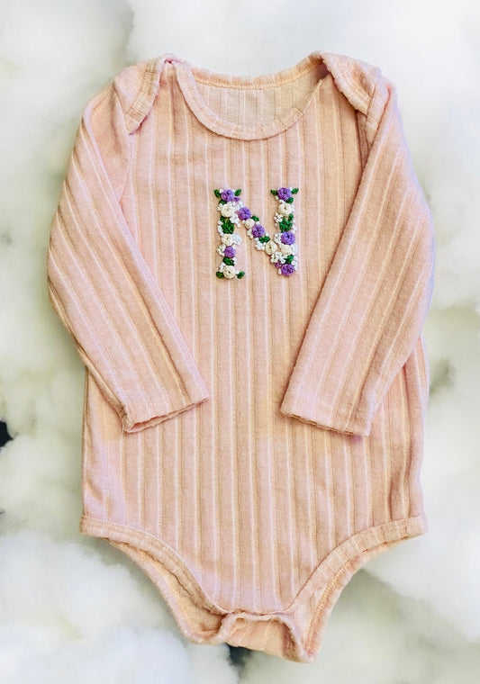 Personalized Ribbed Cotton Onesie