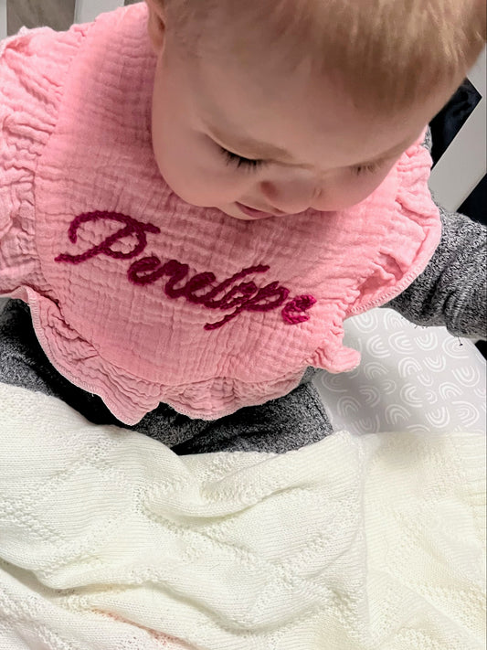 Personalized Ruffle Baby Bib