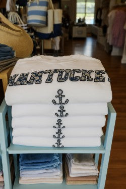 Women's Embroidered and Applique Nantucket Crew Neck Sweatshirt